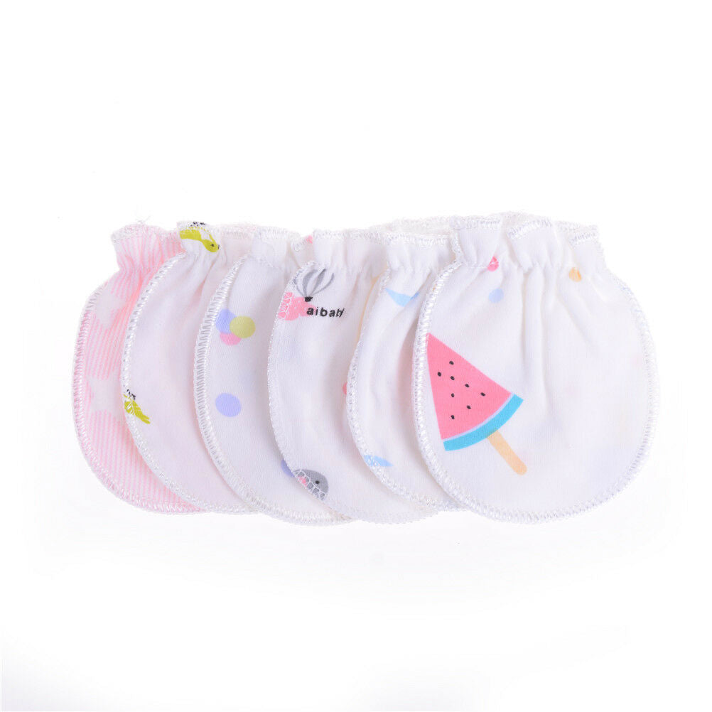 Cute Cotton Newborn Baby Infant Anti  Mittens Gloves Handguard 0-6M NTJCAUBDAU