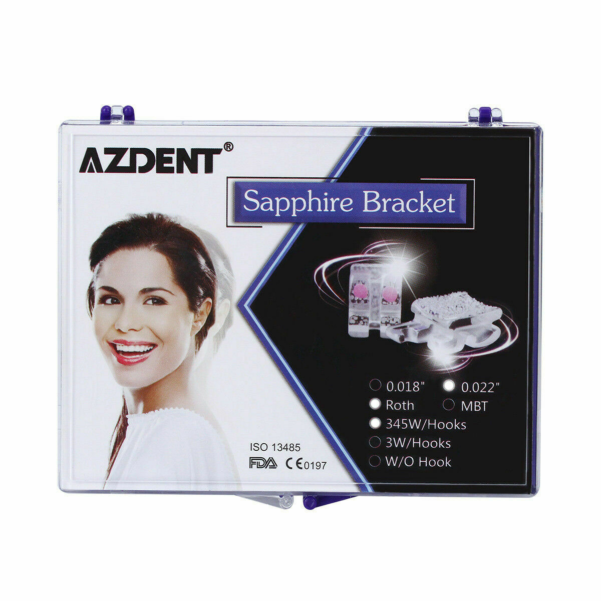 Orthodontic Sapphire Ceramic Bracket +Buccal Tube Dental Roth.022 3.4.5 Hooks