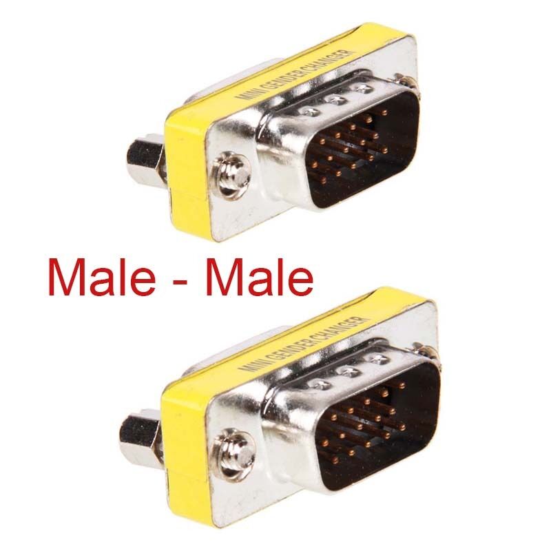 15 Pin HD SVGA VGA male to male M/M gender changer adapter
