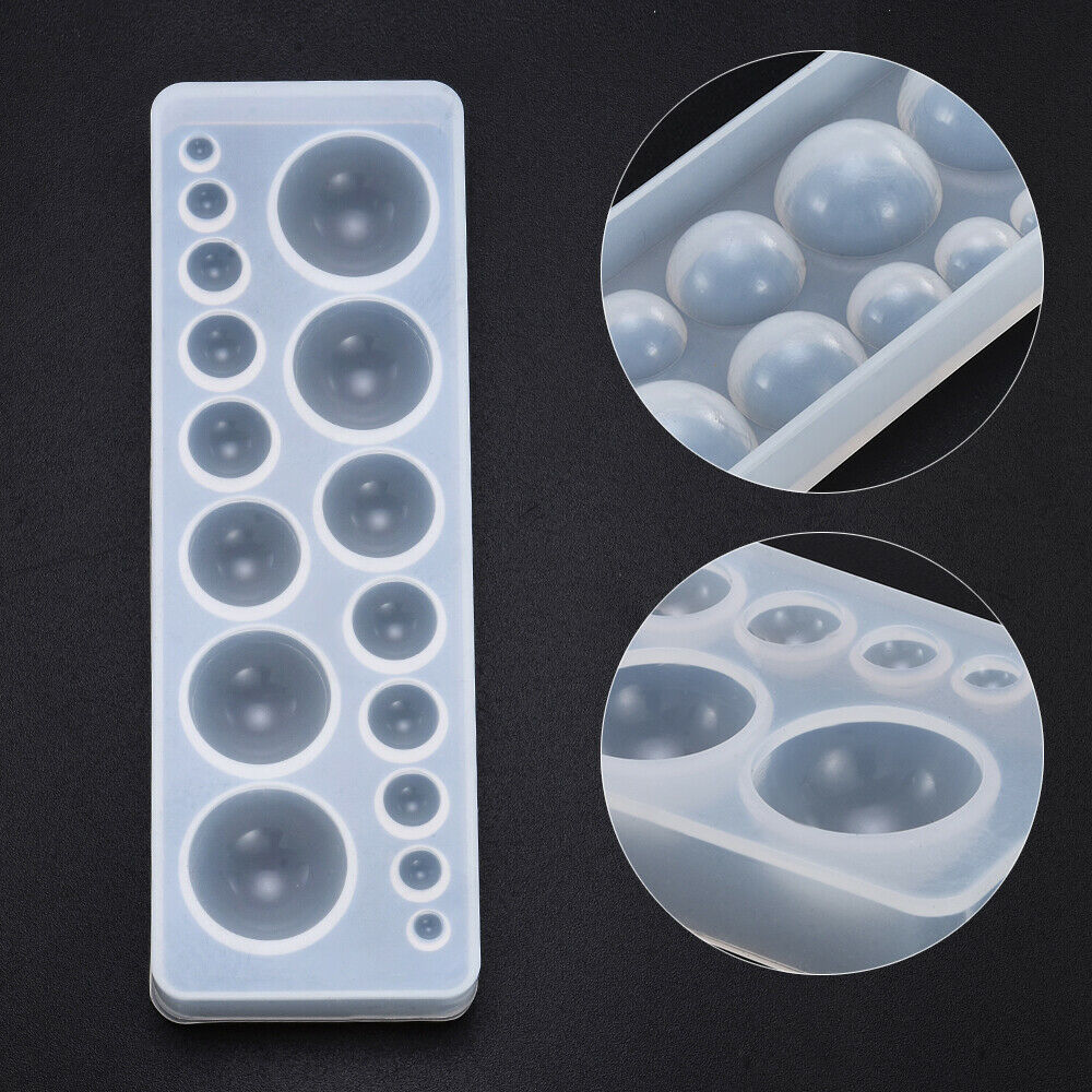 8-Sized Round Stone Balls Clear Silicone Molds For DIY Jewelry Making Crafts USA