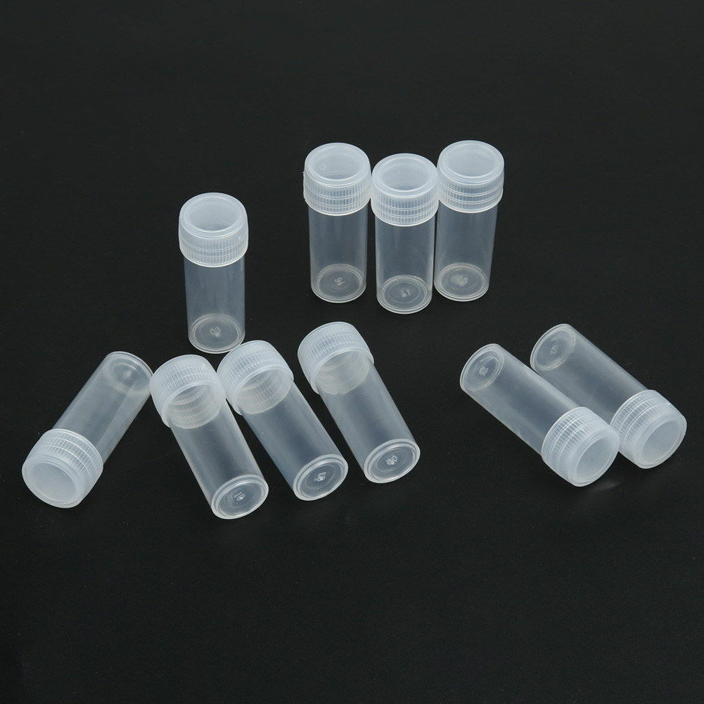 50Pcs 5g Volume Plastic Sample Bottle 5ML Small Bottle Vial Storage Container