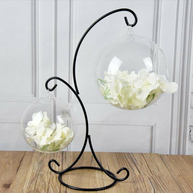 37CM Double hook Metal Iron Candlestick Candle Holder Plant Glass Bottle Sta Qx