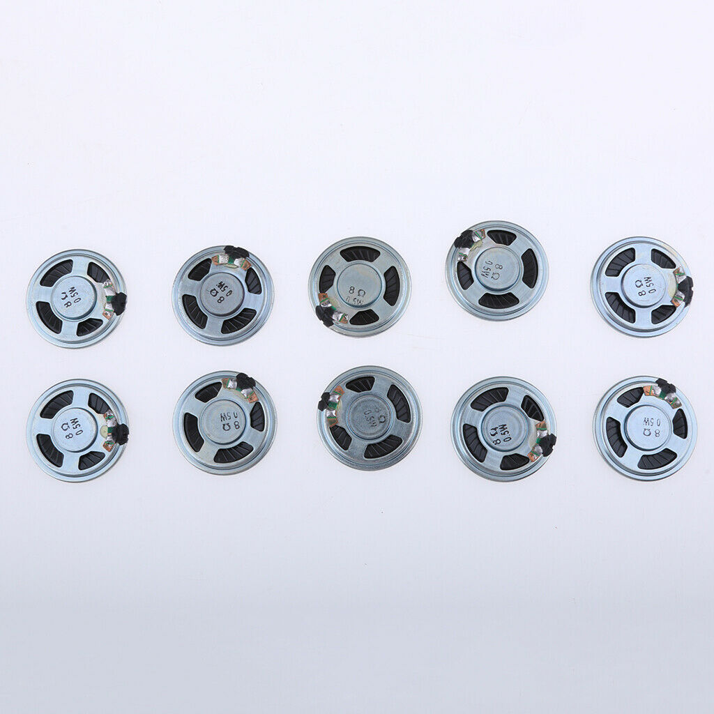 10pcs 40mm 0.5W Full Range Audio Round Speaker 8ohm Stereo Sound Replacement