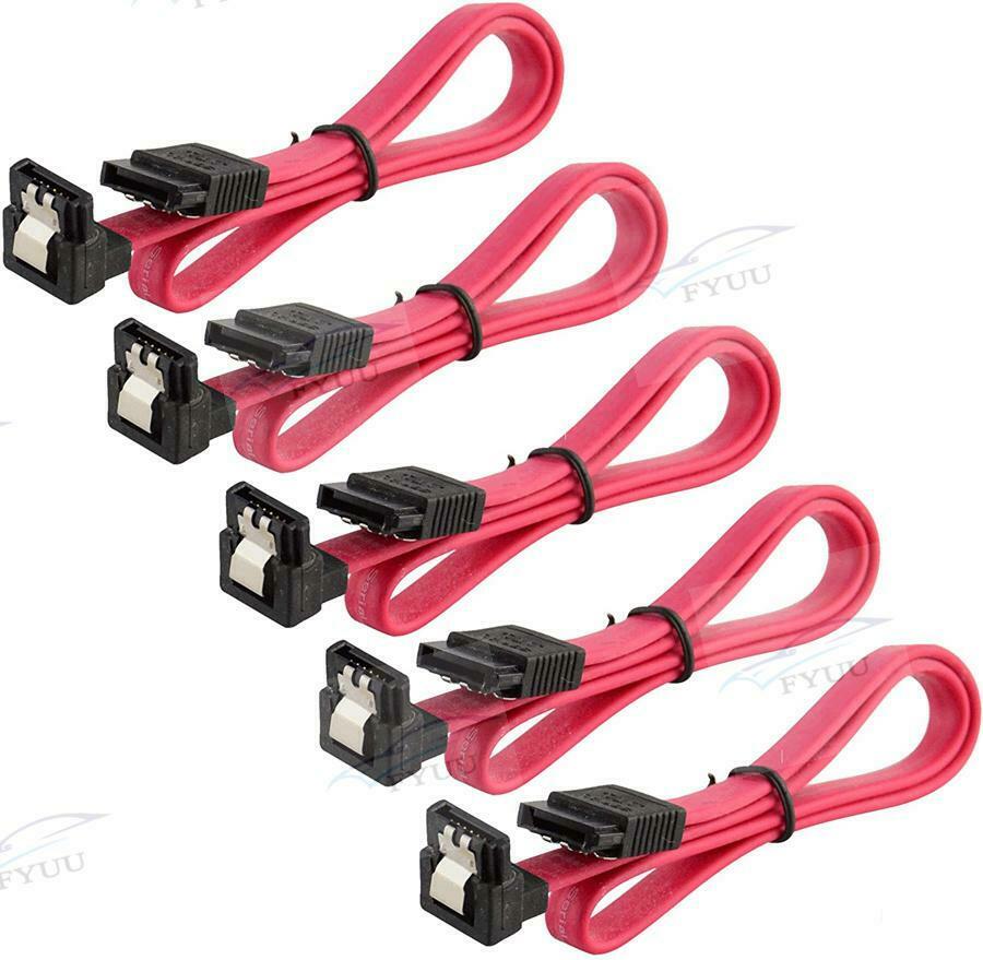 10Pc 18" SATA 3.0 Cable SATA3 III 6GB/s Right Angle 90 Degree SSD HDD Hard Drive