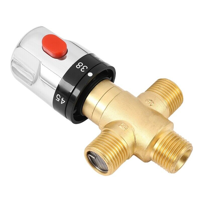 Pipe Thermostat Faucet Thermostatic Mixing Valve Bathroom Water Temperature CoN7