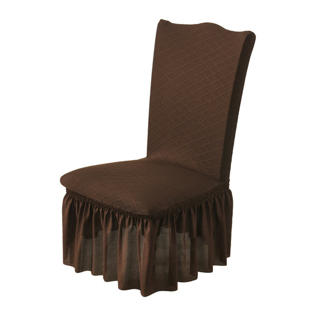 Stretchy Chair Covers Super Fit Anti-slip Chair Protector Dark Coffee
