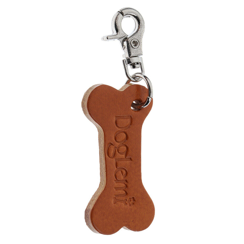 Premium Bone Shaped Pet Aluminum ID Tags Keychain - Dogs Cats Necklace Collar