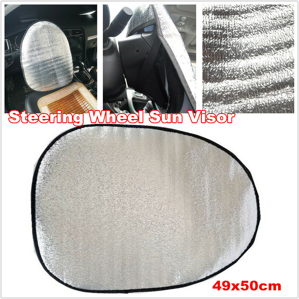 1PCS Auto Car Steering Wheel Anti-Heat Cover Sun Visor Sunshade Protector Pad