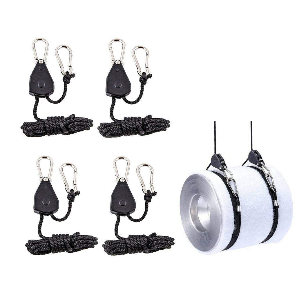 4Pcs Adjustable Braided Rope Clip Hanger Ratchet Hanger Zinc Alloy Hook