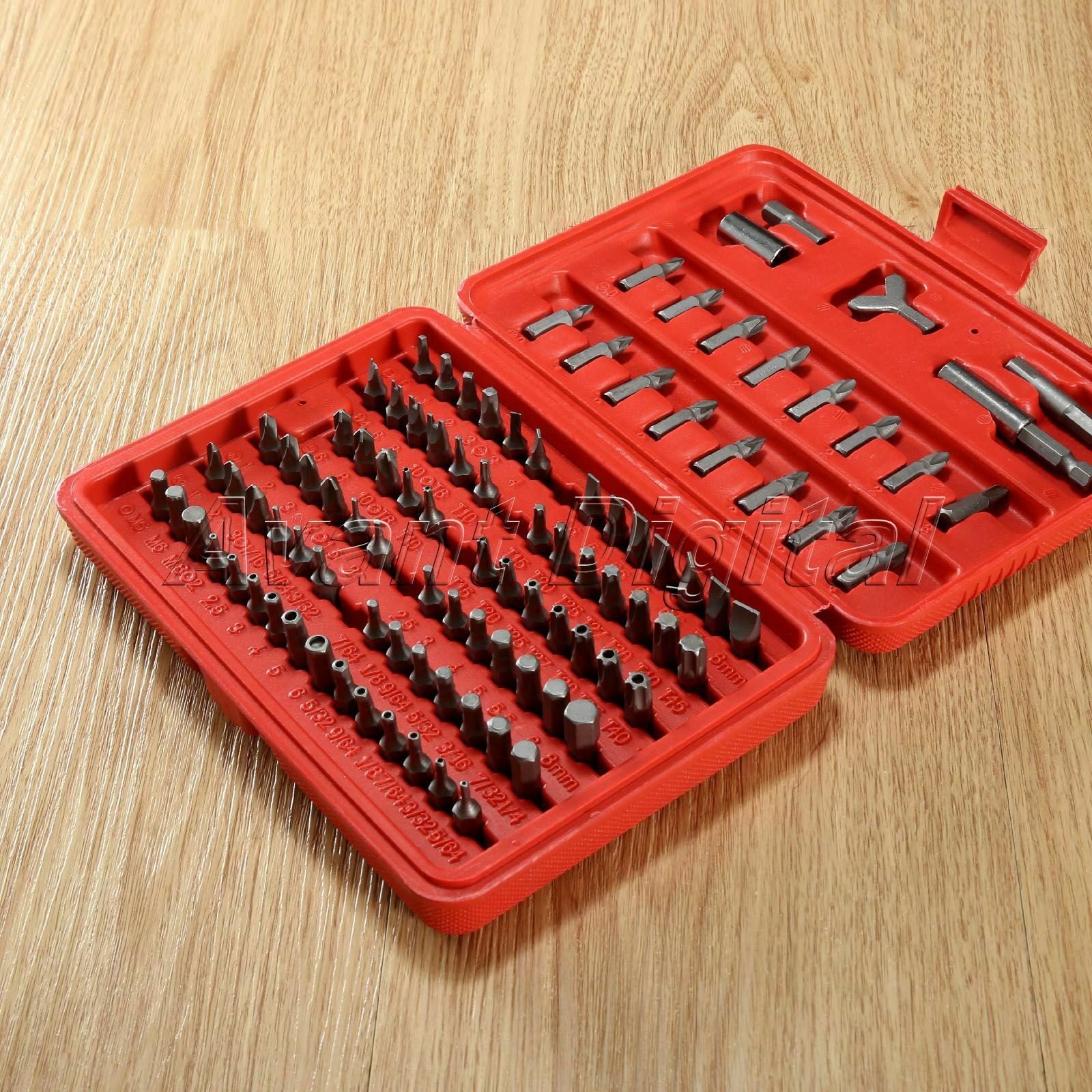 100pcs Screwdriver Security Bit Set Magnetic Impact Driver Socket Adaptor Kit