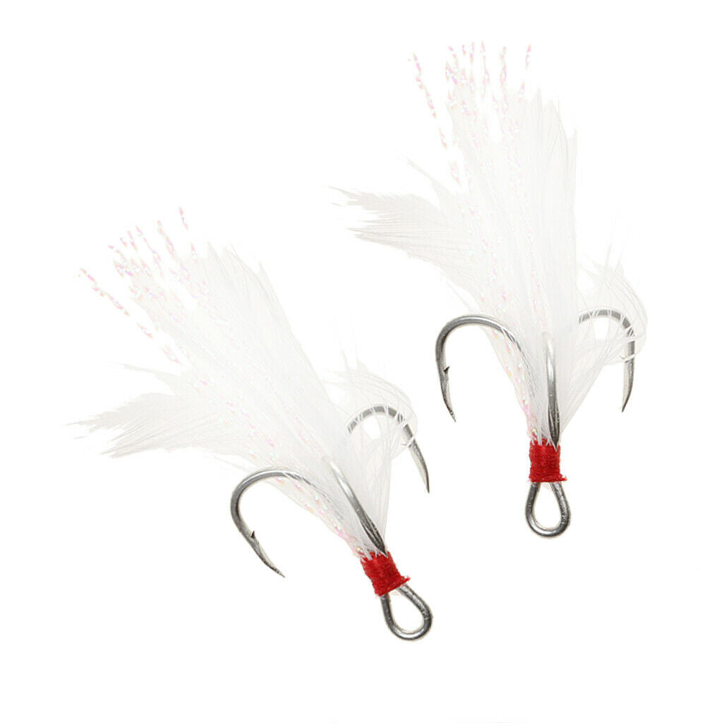 5 Pcs Kit Double Enhanced Carbon Steel Fishing Treble Hooks 4#
