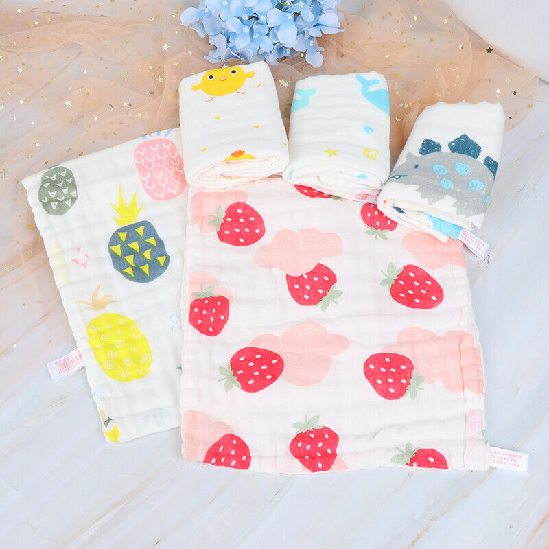 Baby Face Towel 6 layers Muslin Cotton Soft Towels Handkerchief Bathing F.l8