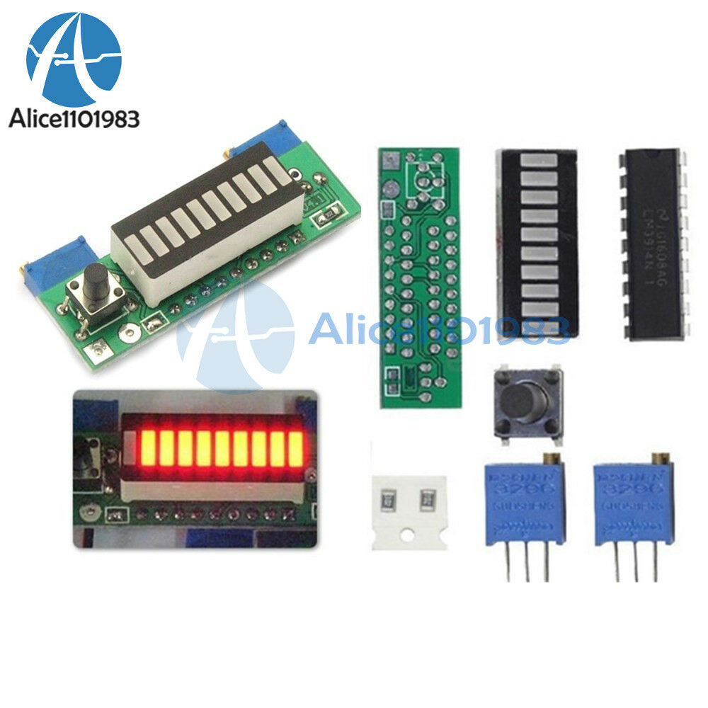 LM3914 Battery Capacity Power Level Red LED Indicator for Li-ion Battery 3.7V