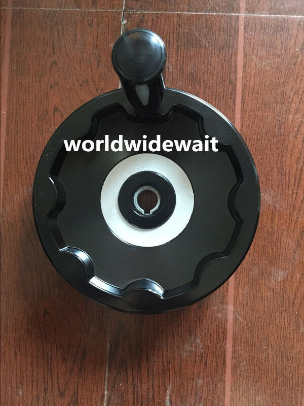 New 16mm x 160mm Black Ripple Hand Wheel Removable Revolving Handle