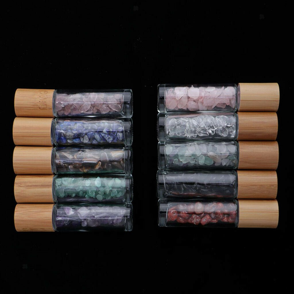 10pcs Empty Glass Essential Oil Roller Bottles Refillable with Roller Balls for