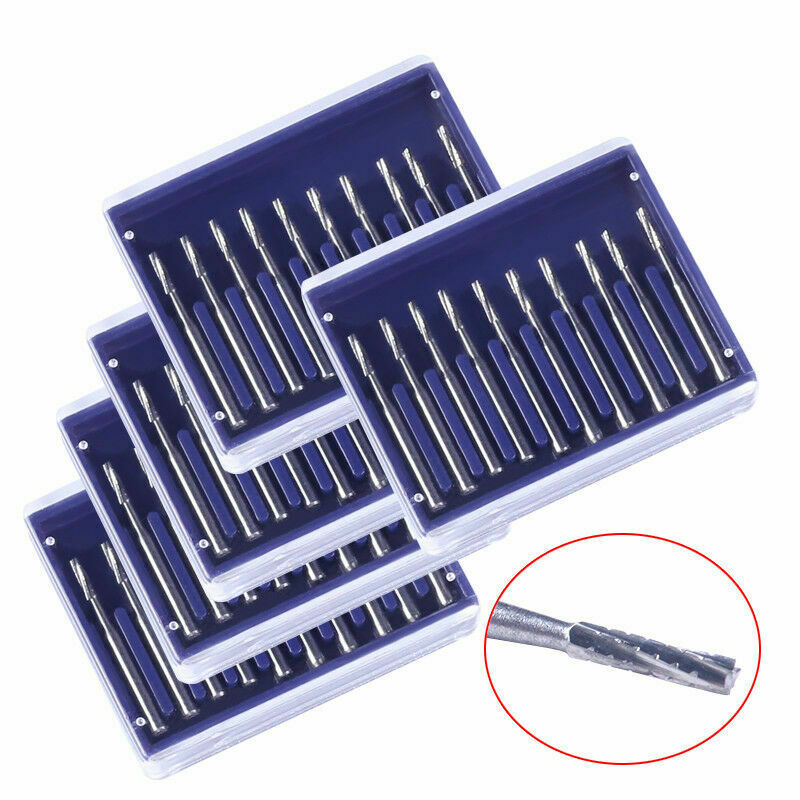 5 boxes Dental High Handpiece Burs FG557 Fissure Cylinderical Tungsten steel New