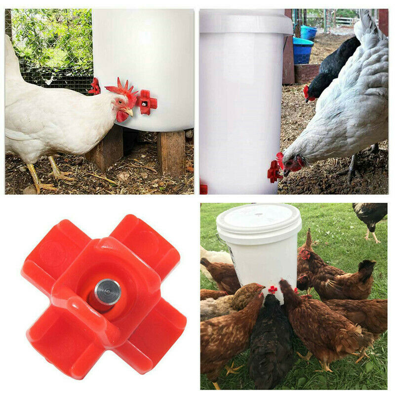 20 Pcs Horizontal Side-Mounted Automatic Poultry Drinker Chicken Water Nipple