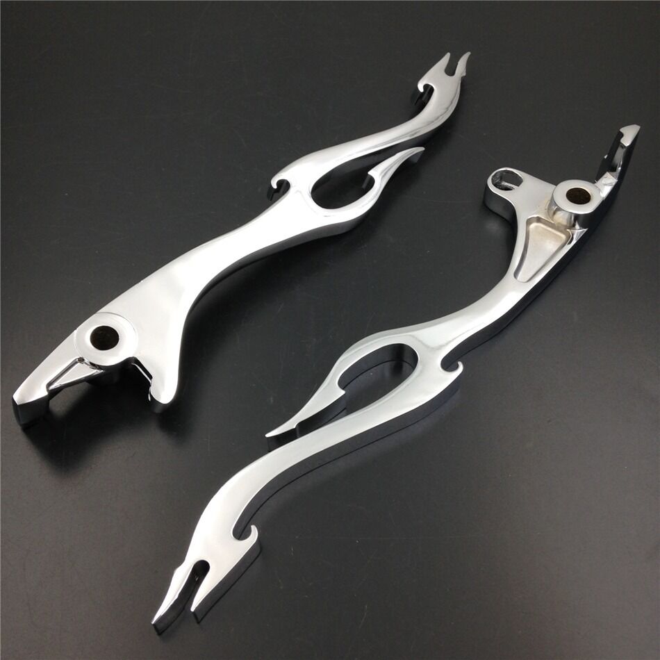 For Kawasaki Vulcan 1500 1600 2003-2008 CHROME Brake Clutch Flame Hand Levers