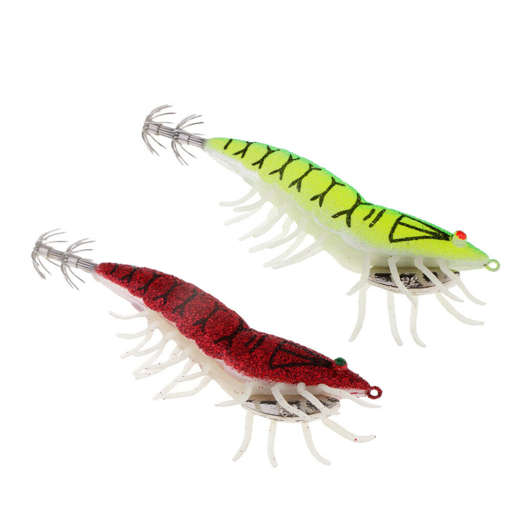 2pcs/pack Glow In Dark Squid Lure Hooks Cuttlefish Fishing Lures Jig Bait Hooks