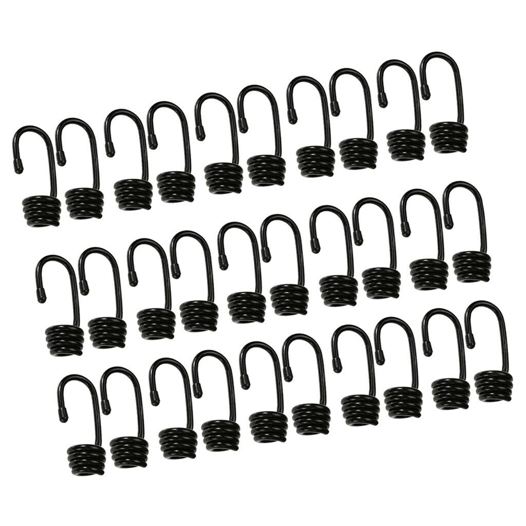 30 Pieces Plastic-coated Bungee Shock Cord Hook for 10mm Elastic Ropes