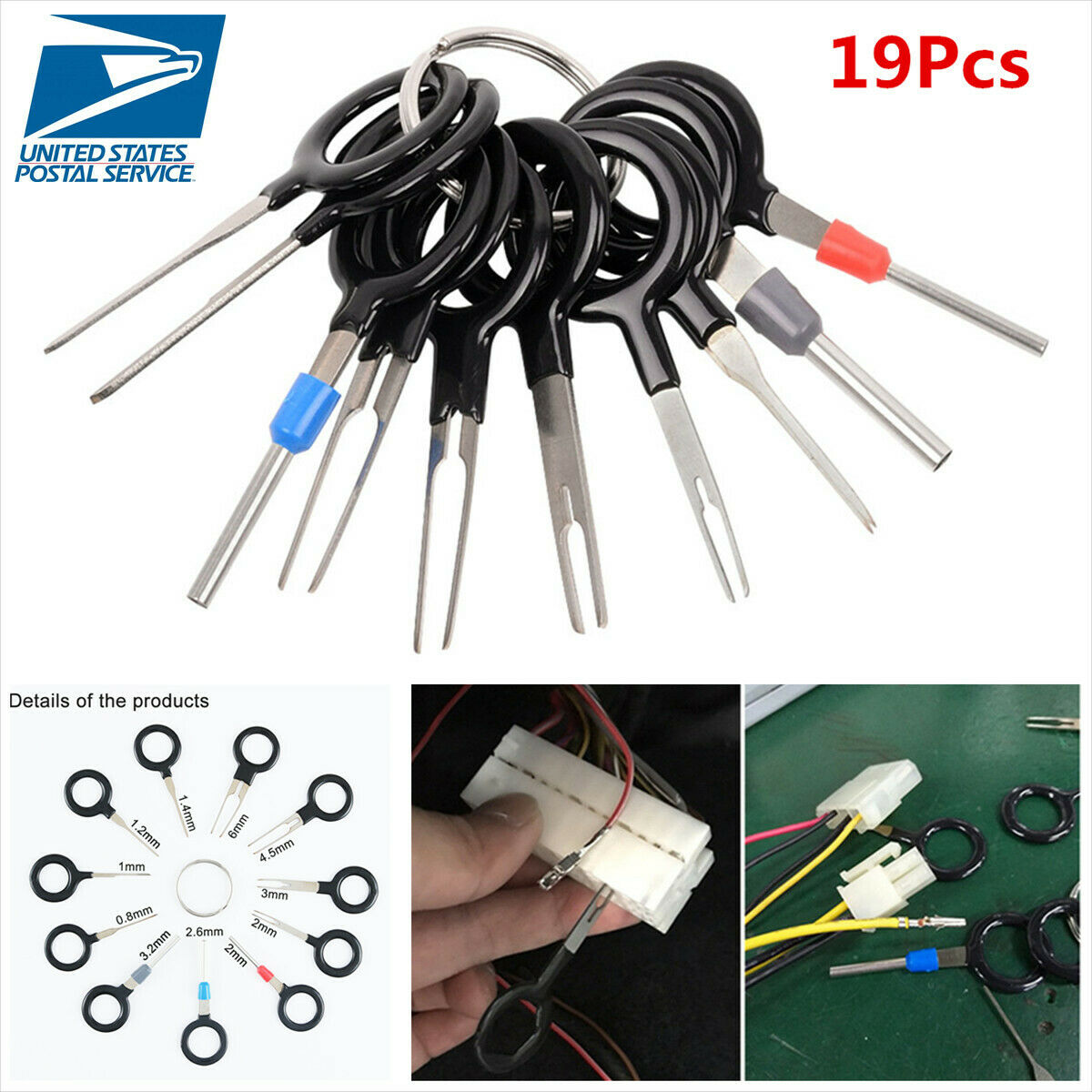19pcs ATV DirtBike Terminal Removal Electrical Wire Connector Pin Extractor Tool