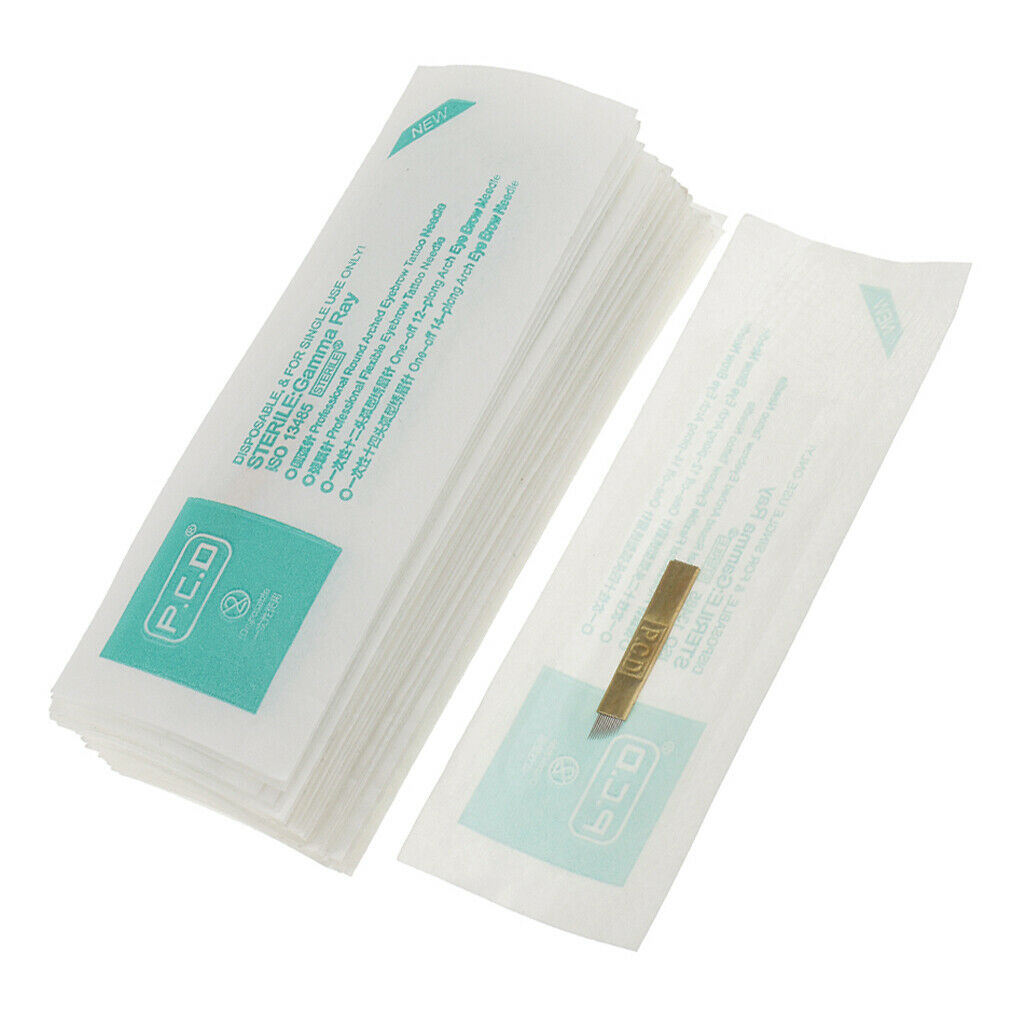 50Piece PCD 12Pin Permanent Makeup Eyebrow Tattoo Blade Microblading Needles