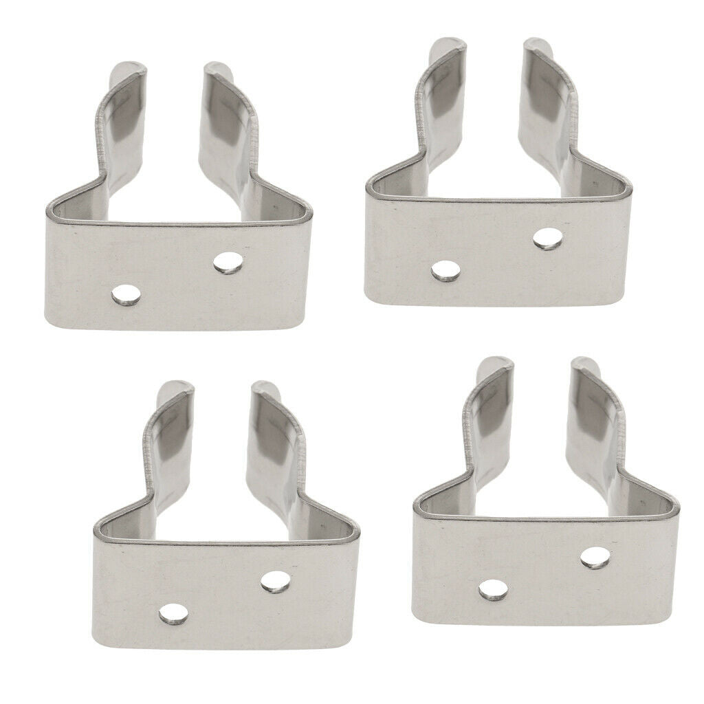 304 Stainless Steel Marine Sailing Hook Holders Clips -5/8inch to 1inch Tube 4pc