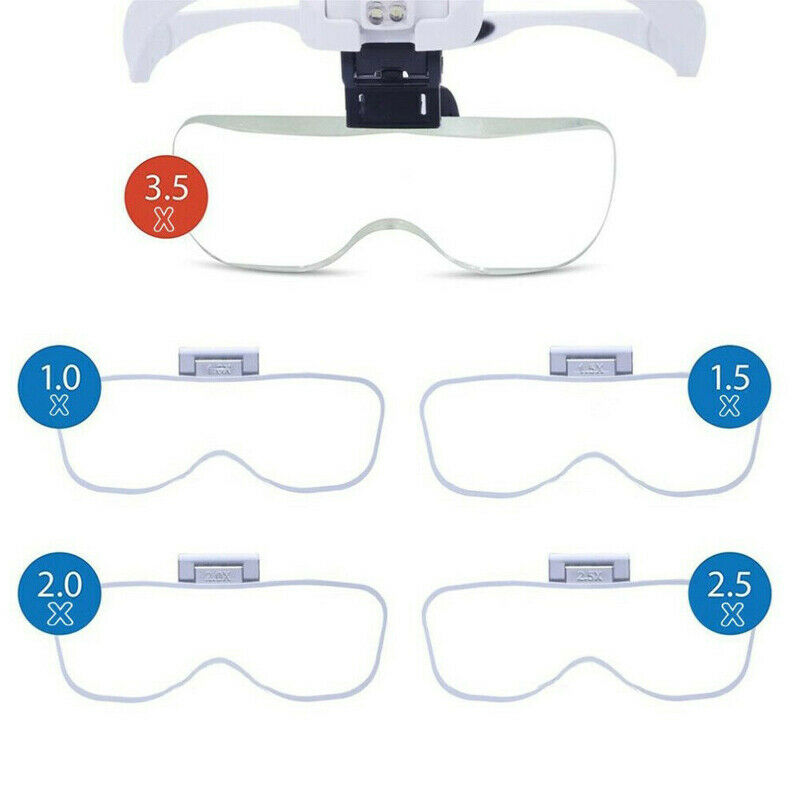 Magnifying Glasses LED Headband w/ Light Hand Free Headset Magnifier Lam Head!