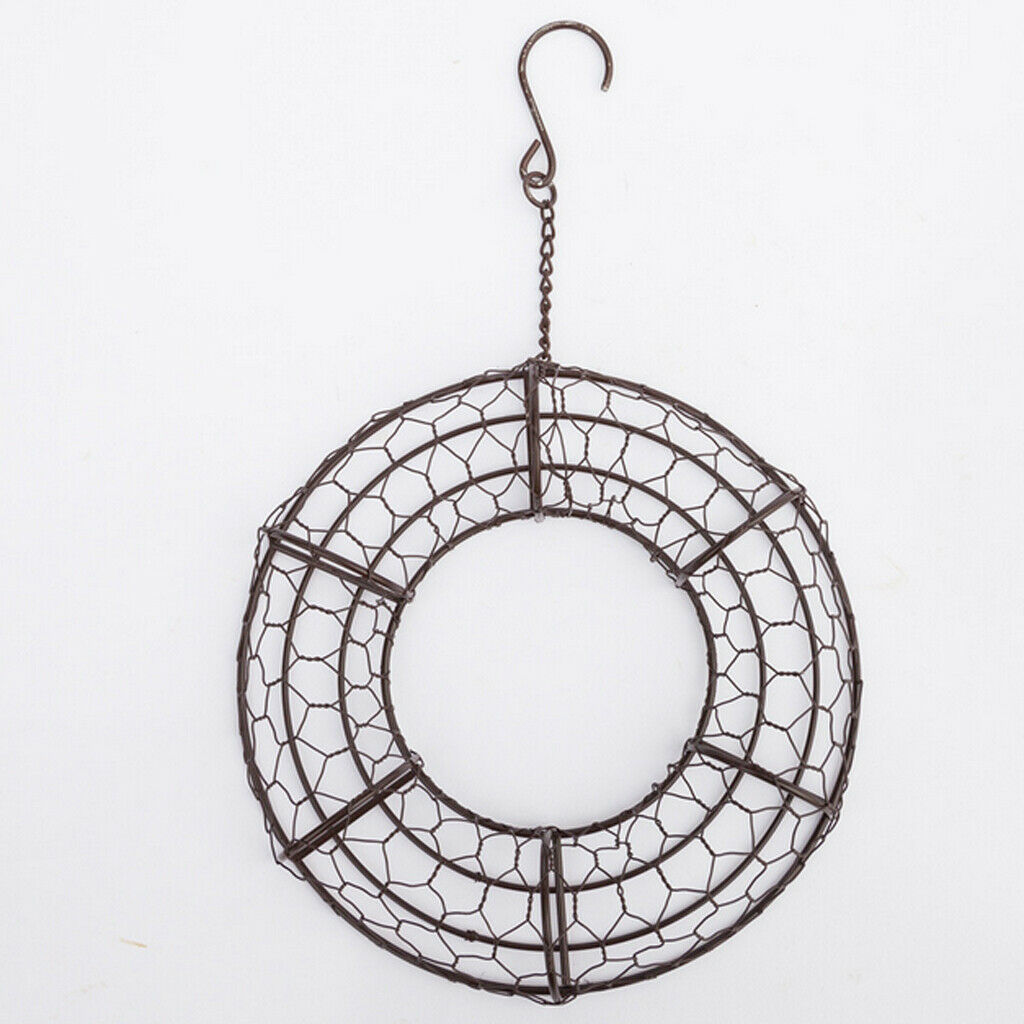21cm Iron  Frame Wire Wreath Metal Planter Wall Art Craft DIY Decoration