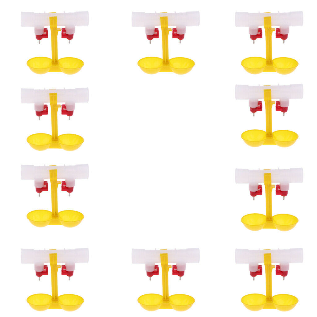 10Pcs Poultry Chicken Hanging Cup Drink Water Nipple Drinker Feeder