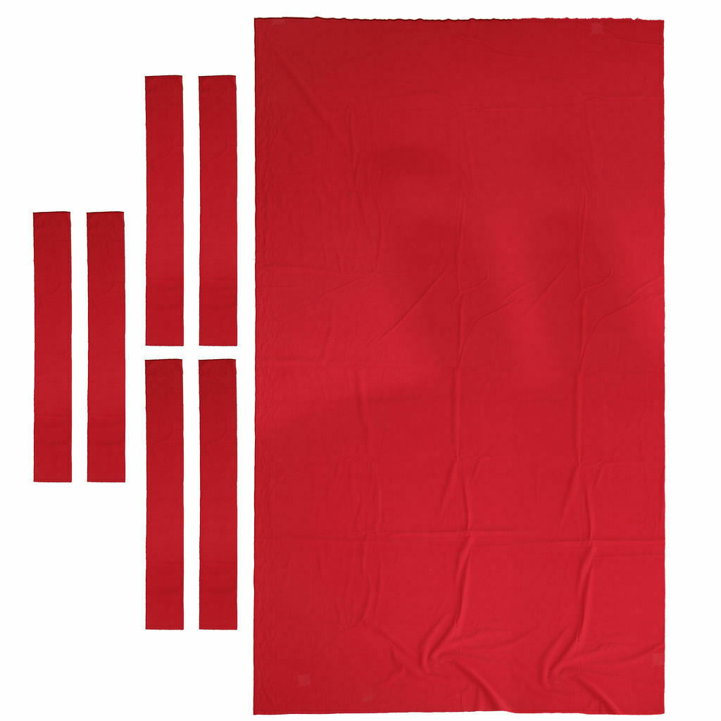 9ft Worsted Pool Table Cloth Billiard Felt w/ Cushion Strips for Red