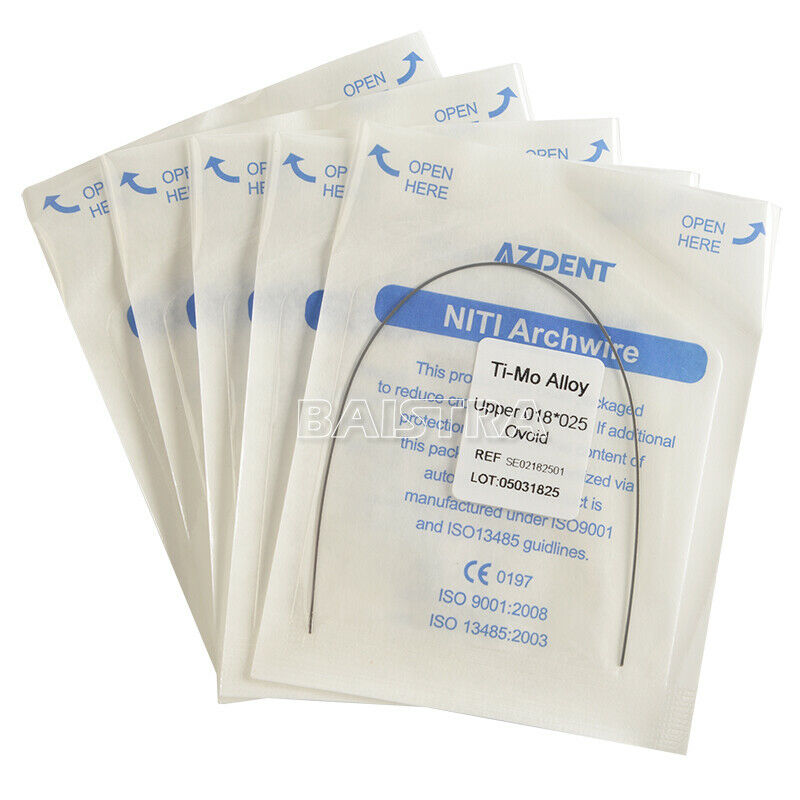 50X Orthodontic Dental TMA Beta Ti-Mo Alloy Rectangular Arch Wires 018*025 Upper