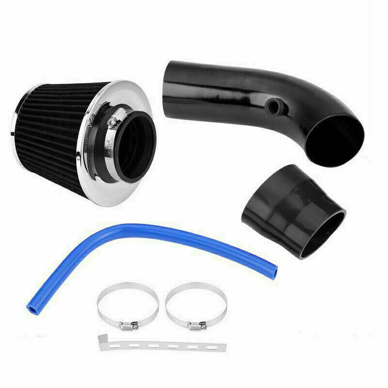76mm Car SUV Cold Air Intake Filter Induction Pipe Power Flow Hose Universal Kit