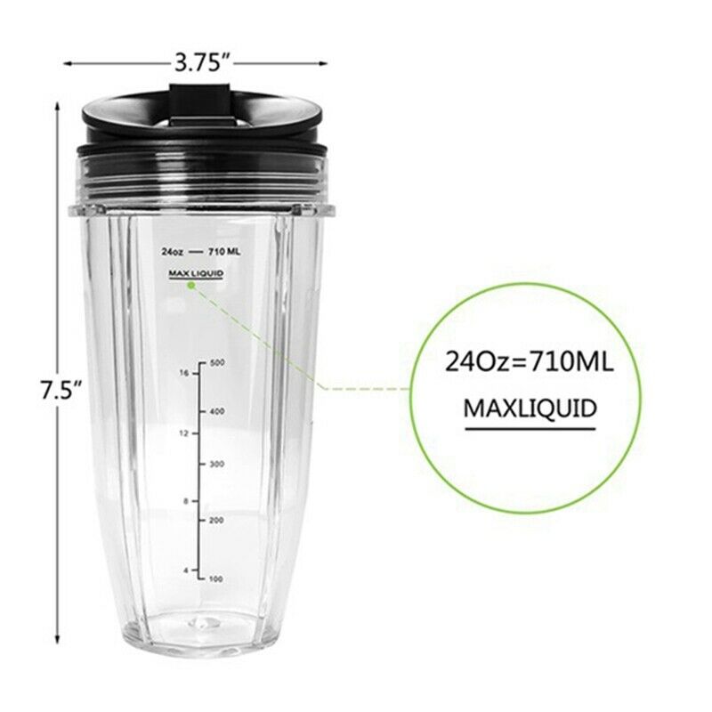 Replacement Ninja Parts 7 Fins Extractor Blades and 24OZ Ninja Blender Cup wC2E8