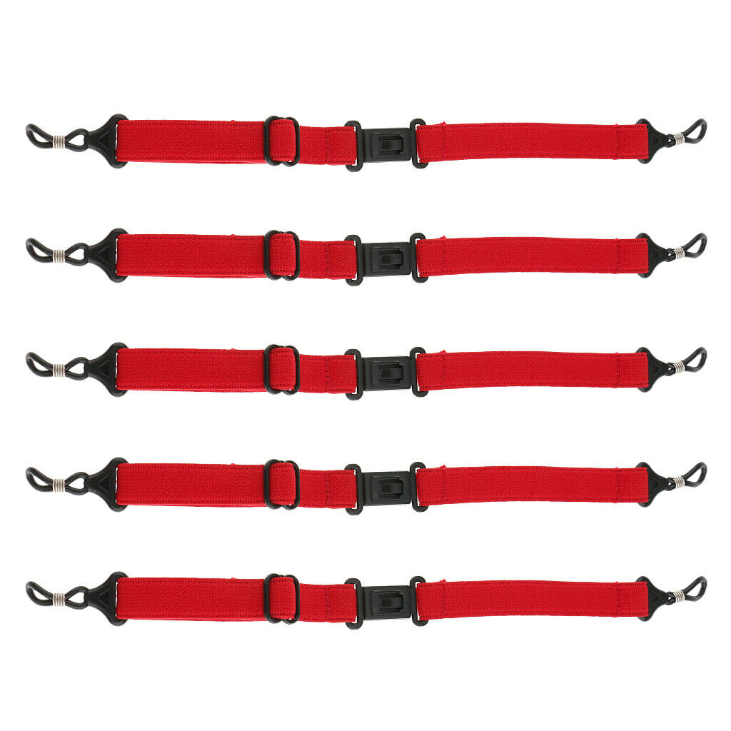 5Piece Sports Anti-slip Eyegalss Chain Glassses Lanyard Eyewear Holder Red