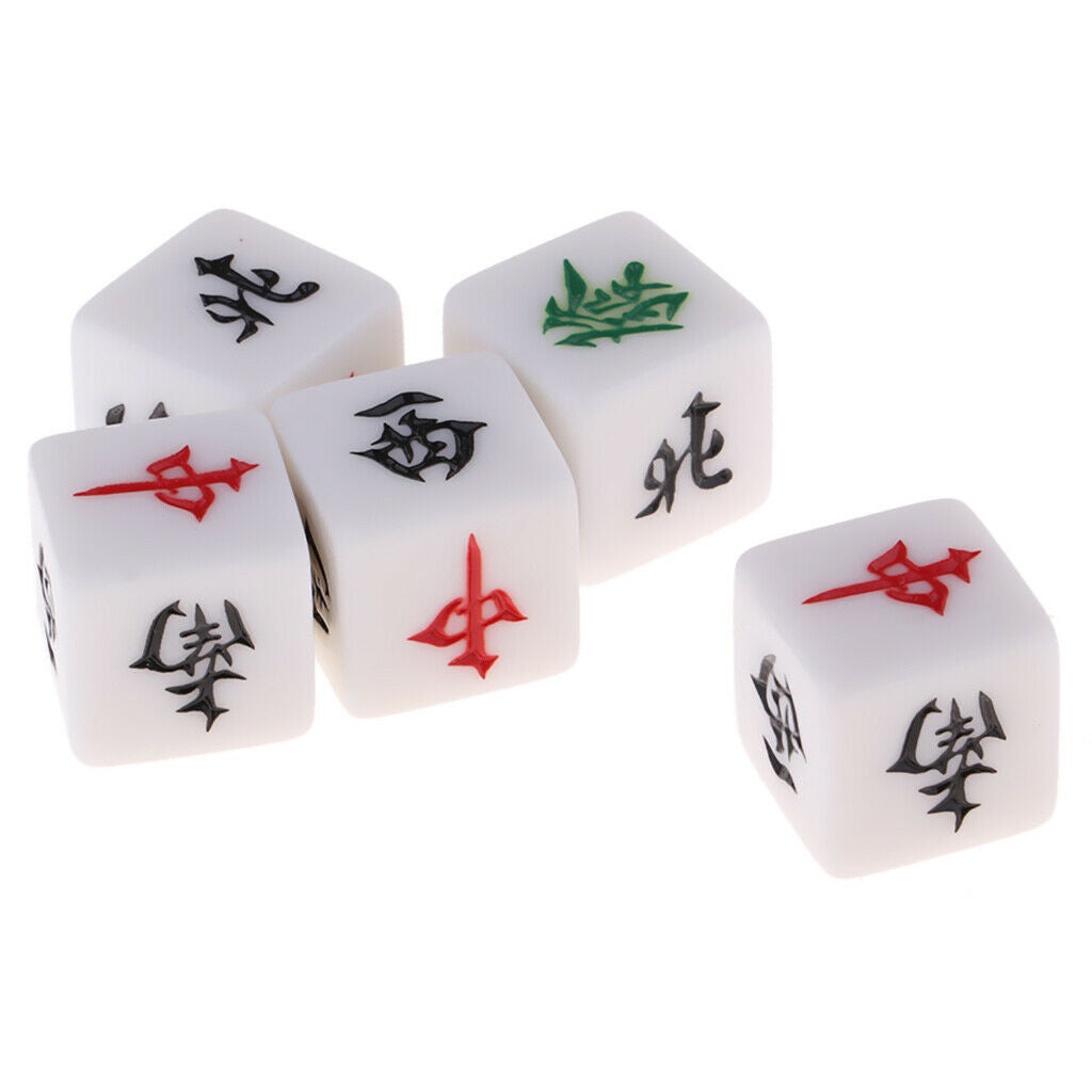 Good Accessory for Family and Casino Table Mahjong Games Dice - Set of 5