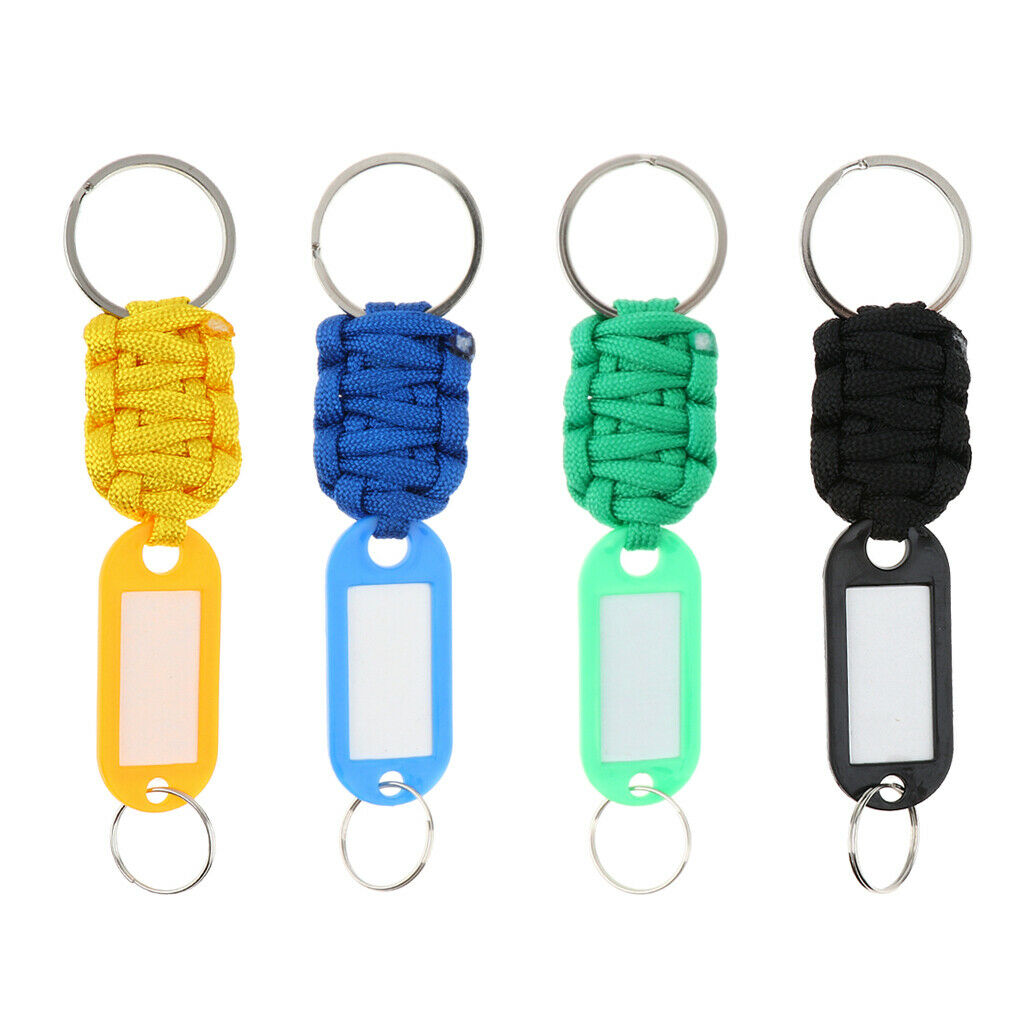 Paracord Lanyard Rope Keychain Emergency Survival Kit with Key Ring Yellow