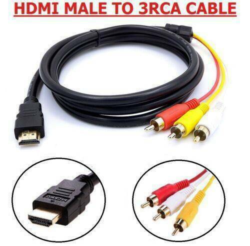 1080P HDMI Male to 3 RCA AV Cable Cord Adapter Converter Video Audio DVD 1.5M !!
