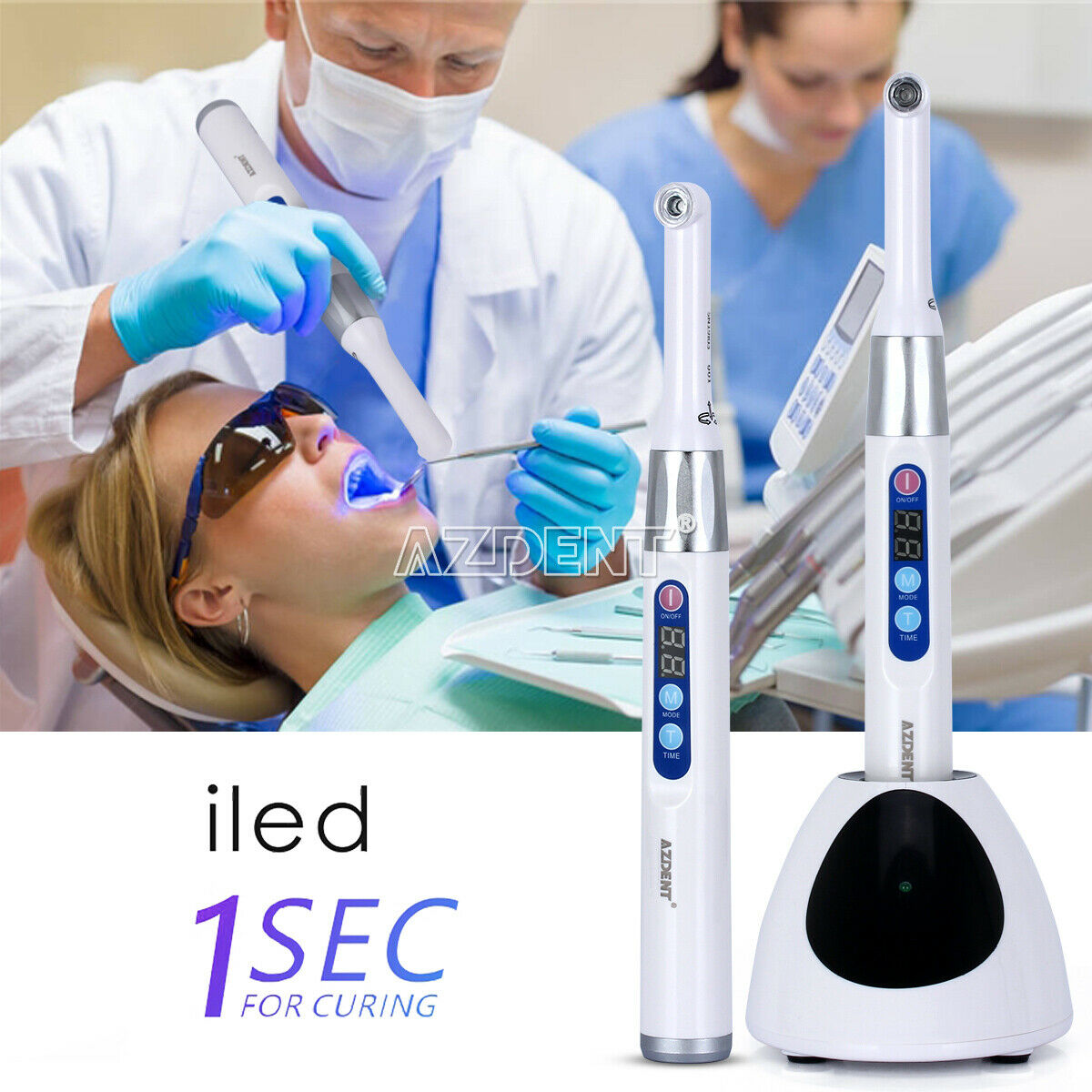Woodpecker DTE Style Dental Wireless iLed Curing Light 1 sec to Cure 3200mW/c㎡