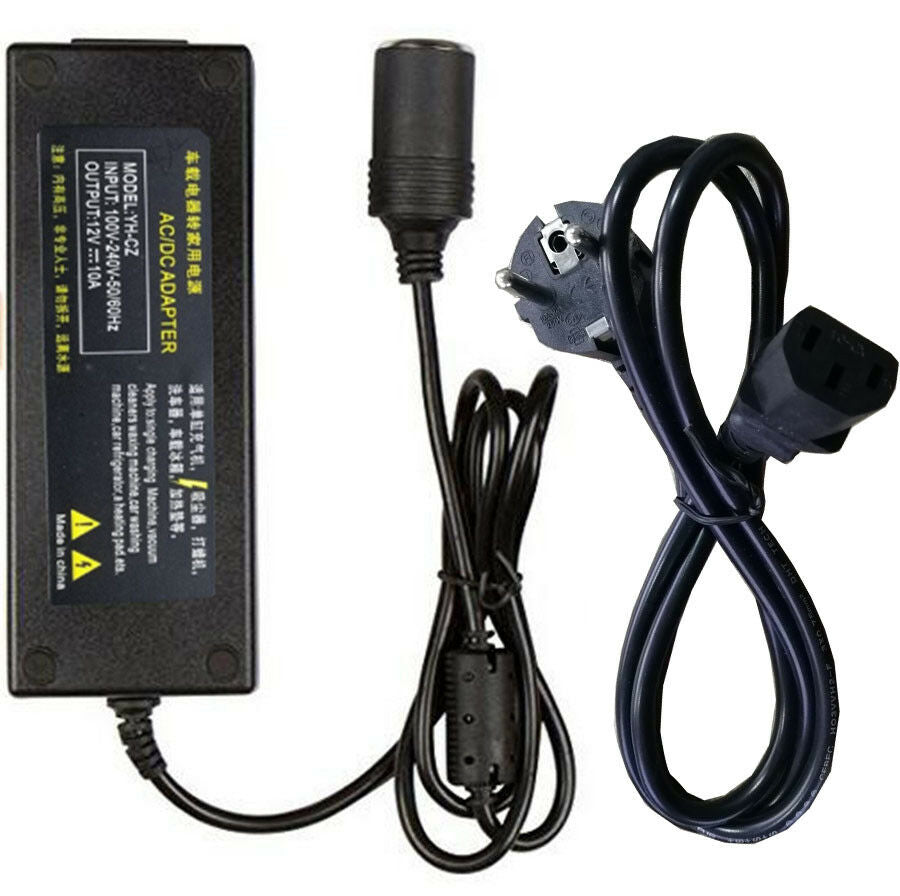 Europ plug AC-DC 12V 10A 120W Power Adapter Converter Cigarette Lighter Socket