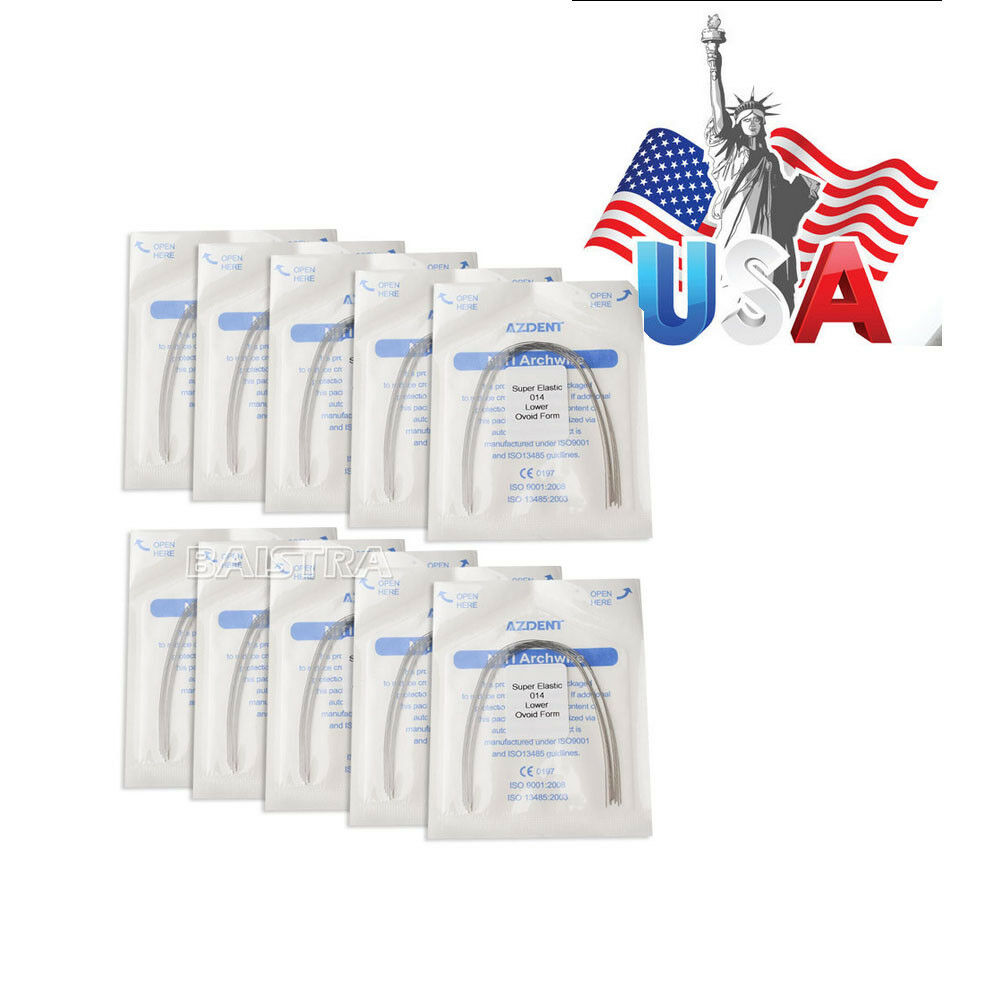 50 Bags Dental Ortho Arch Wires Super Elastic Niti Round 014 Lower Ovoid AZDENT