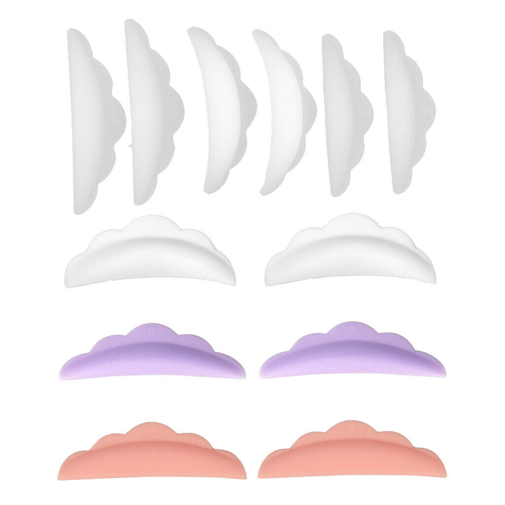 Lots 12 Reusable Eyelash Grafting Curling Lift Pads Curler Shield Protector