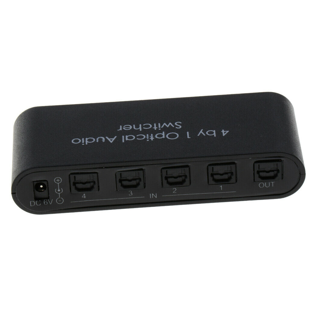 Digital Optical Audio Switch with Remote Control Selector Box Adapter 4port