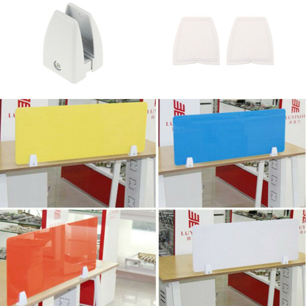 4x Aluminum Alloy Office Desktop Screen Baffle Partition Clamp Clip Brackets