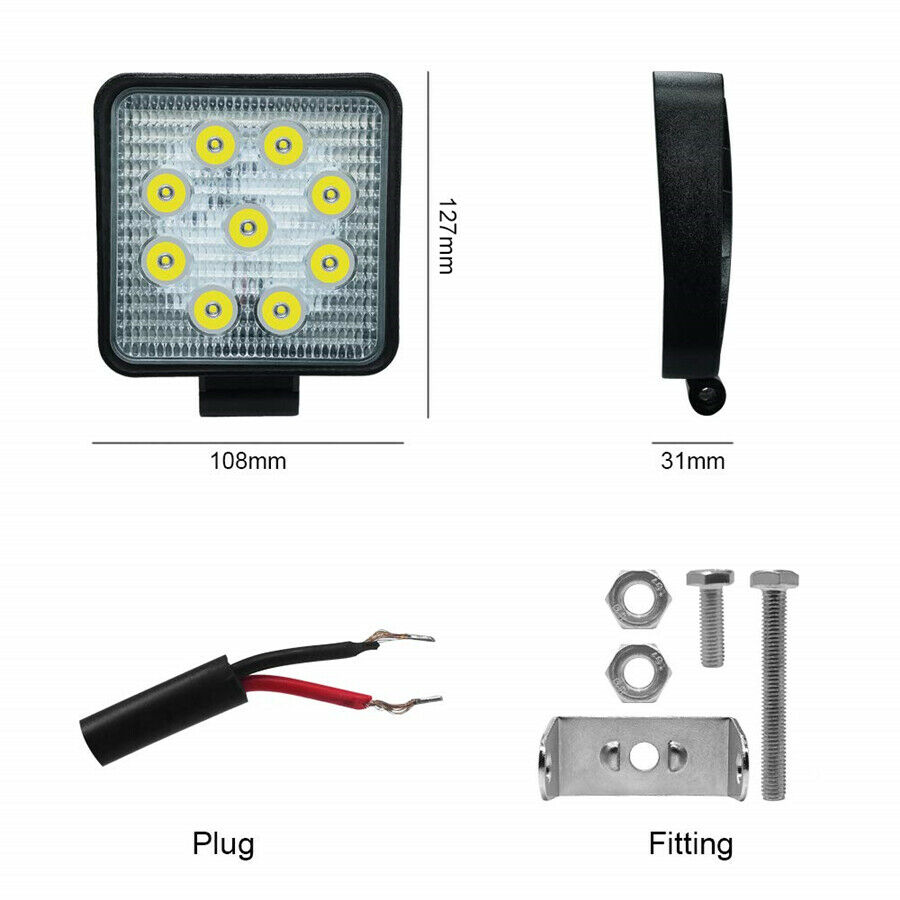 4.5'' LED Work Light Bar Spot Reverse 4WD White Offroad IP68 Waterproof Pmma Len