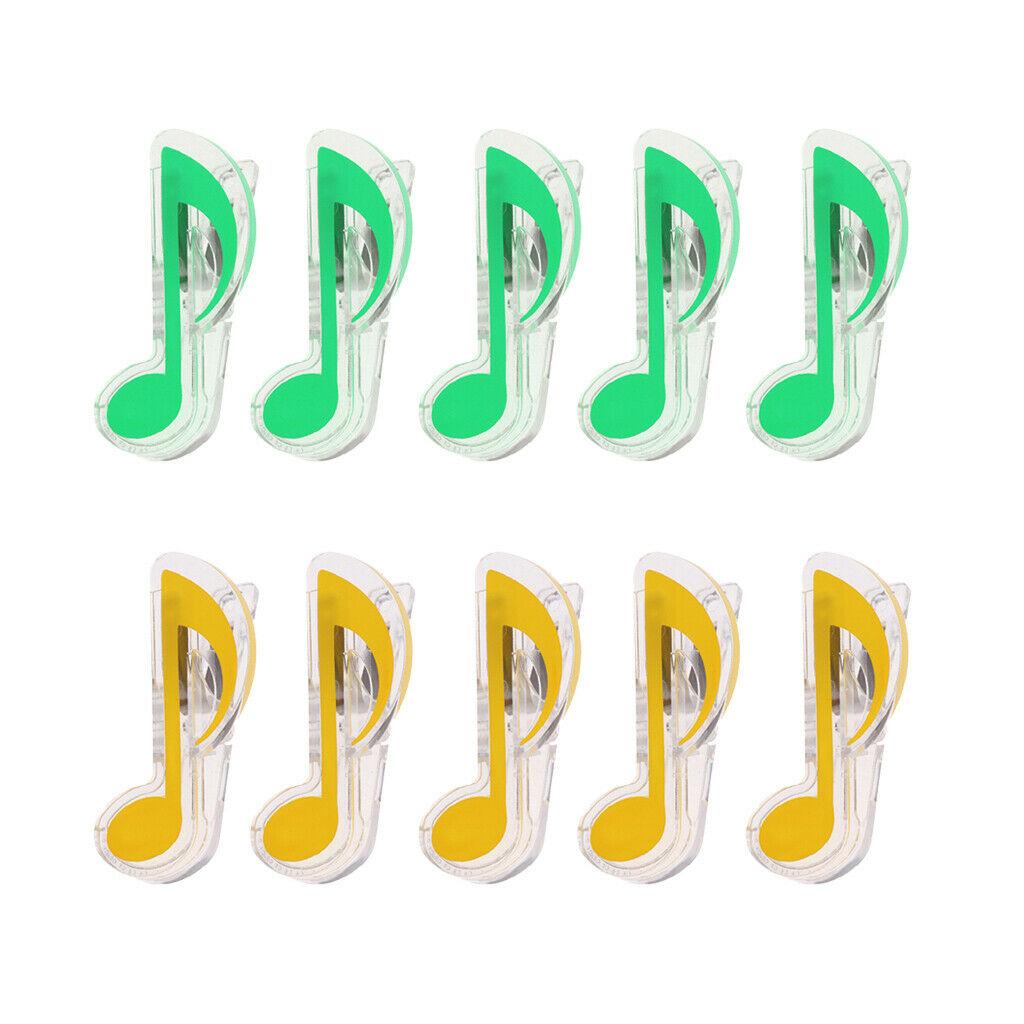 10 Pieces Plastic  Music Clips Musical Note Piano Guitar Book Page Paper Clips