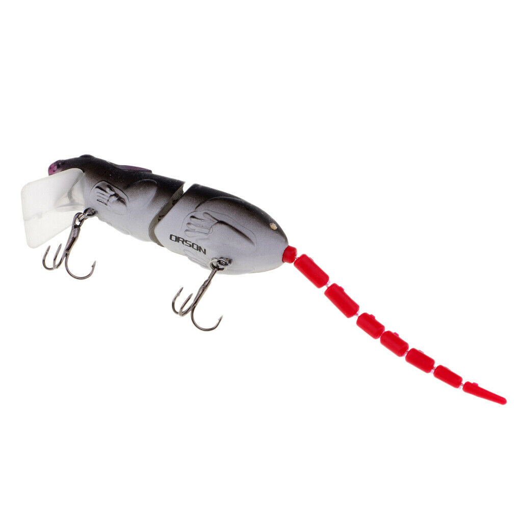 2pcs Soft Plastic Rat Mouse Topwater Fishing Lures Bass Baits Crankbaits Treble