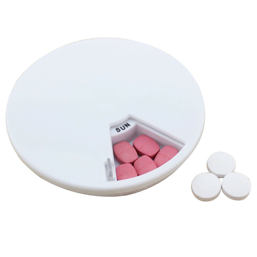 7days Pill Box Organizer Travel Portable Pill Case Rotate*Medicine Dispen.l8