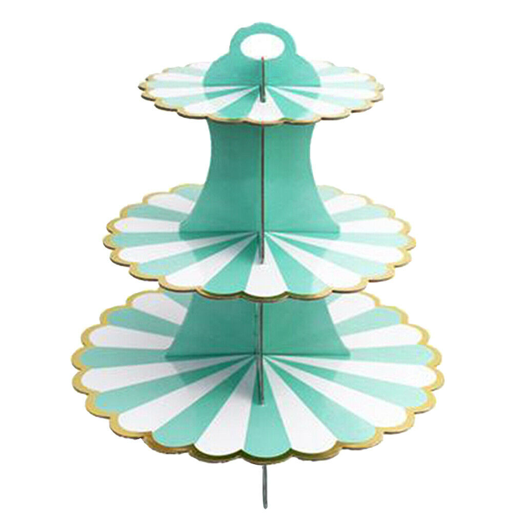 2x 3 Tier Folding Cupcake Stand Cake Dessert Food Display Tower Plate Treats