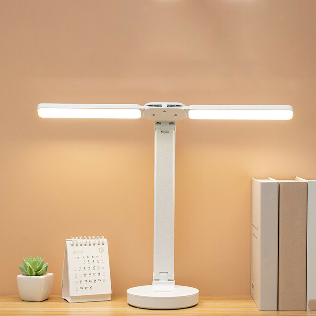 LED Desk Lamp Double Head Touch Control Night Light Table Lamp for Study